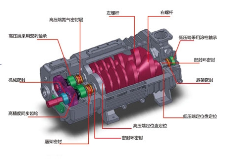 变距螺杆真空泵组成结构图